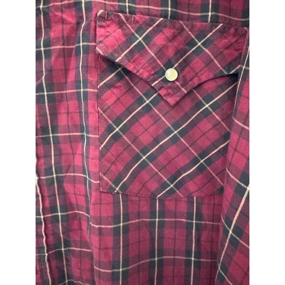 ELY Cattleman Men XXL  Red Plaid  Pearl Snap Long Sleeve Button Shirt Western - Picture 2 of 6